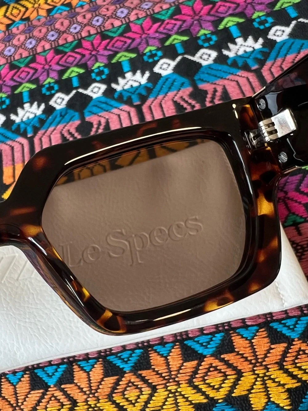 Le Specs Tortoiseshell Square Sunglasses with Brown Lenses